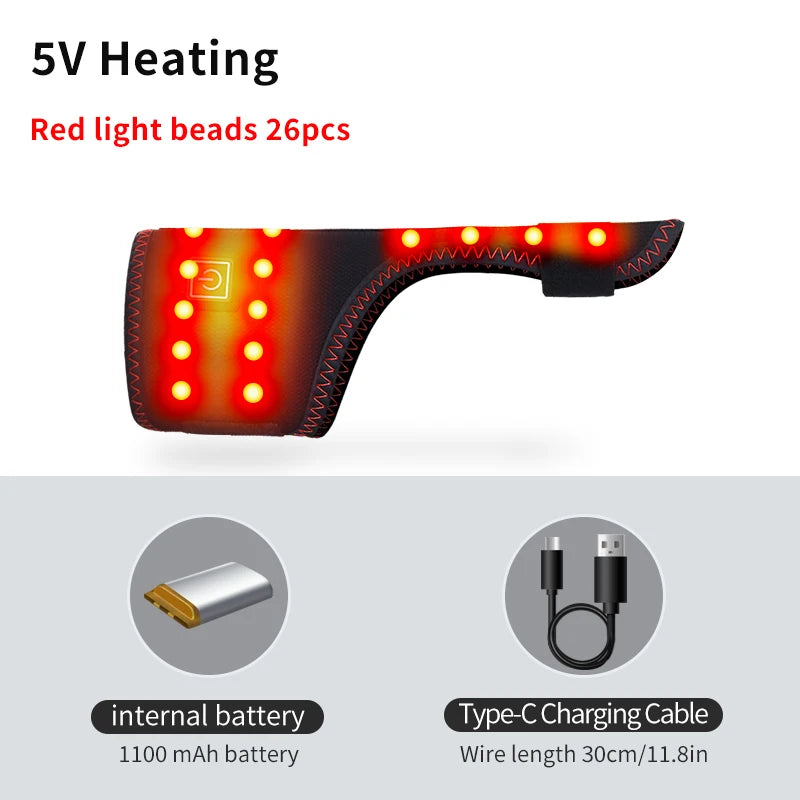 Danoz MassageSmart 🤲 | Heated Thumb & Finger Vibration Massager Brace | 3-Gear Heat | Red Light Therapy | Carpal Tunnel Relief | Free Postage!