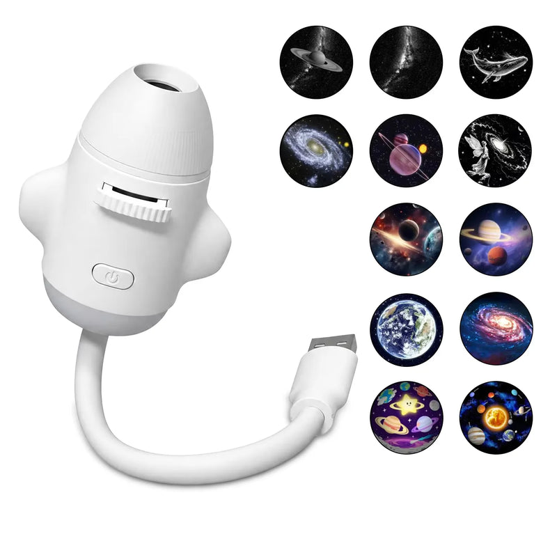 ✨ Danoz LightSmart | 2-in-1 USB Mini Galaxy Star Projector Night Light | Starry Sky & Reading Light | Multiple Slide Options | Car & Home | Adults & Kids