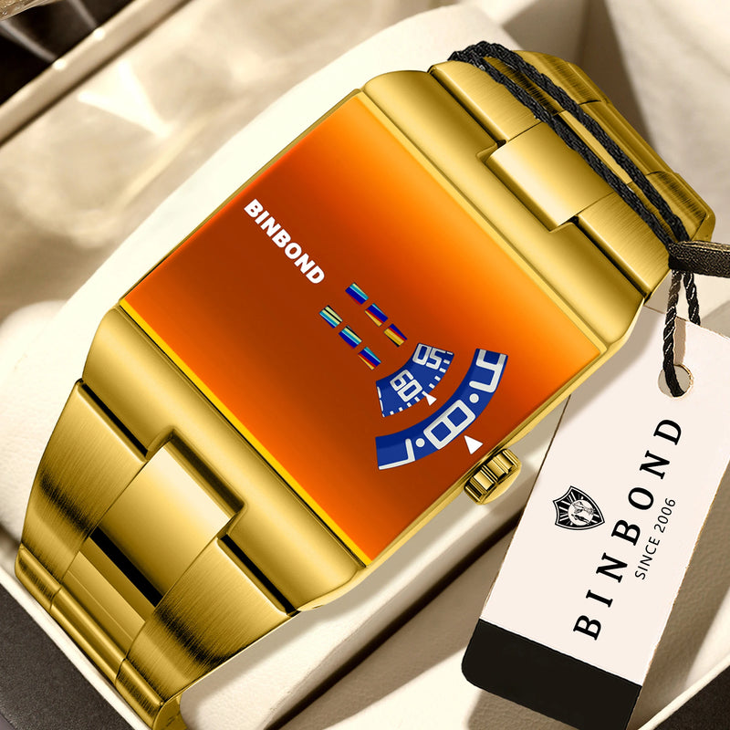 ⌚ Danoz WatchSmart | BINBOND Men's Luxury Quartz Watch | Waterproof 3 Bar | Stainless Steel Band | Square Dial | Sport & Casual | 9 Colour Options