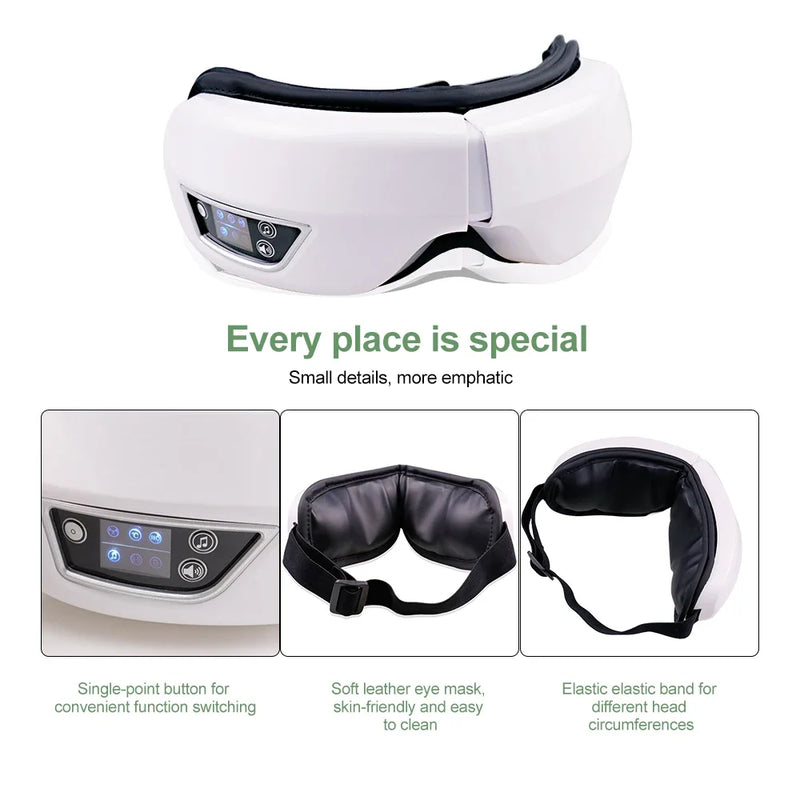 Danoz MassageSmart 👁️ | Smart Foldable Eye Massager | Airbag Vibration | Bluetooth Music | Heat Compress | 4 Modes | Eye Fatigue Relief | Free Postage!