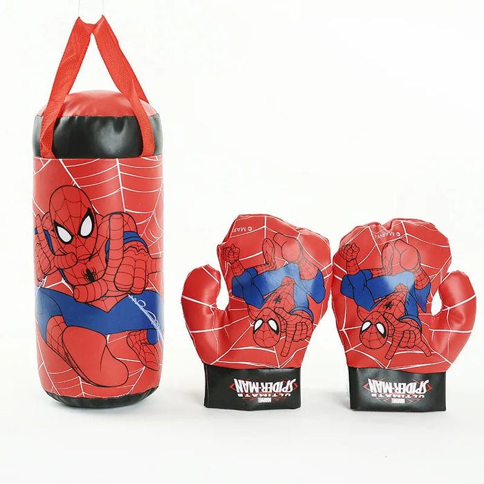 Danoz Brands - Disney Marvel Spiderman Figure Toy Gloves Sandbag Suit Boxing Spider Man Outdoor Sports Kids Toys Sand Bag Gloves Sets Kid Gifts