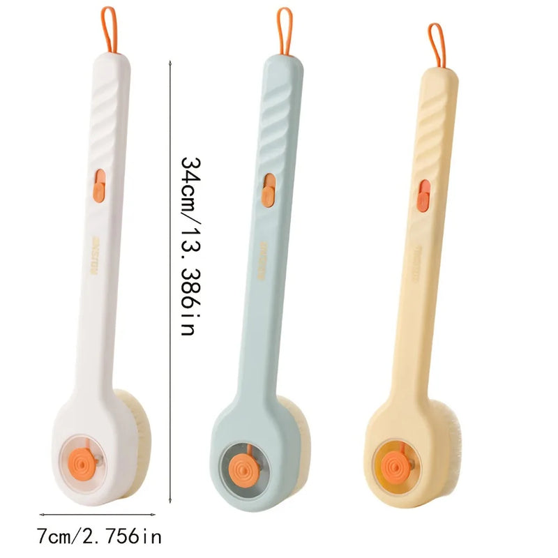🚿 Danoz ShowerSmart | Liquid-Filled Long Handle Bath Brush | Soft Bristles | Back Scrubber | All Skin Types | Yellow / Blue / White | Buy 1 Get 1!