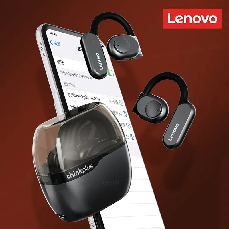 Ultimate sound quality and comfort with Danoz Direct - Lenovo LP76 OWS Earhook Earphones! Featuring Bluetooth 5.3 for low latency gaming