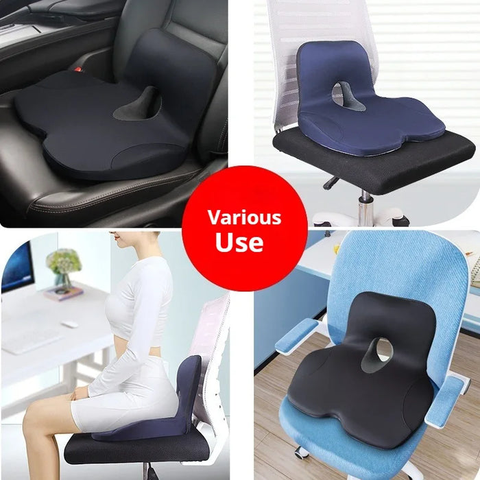 Danoz Health - DL-Shaped Integrated Car/Chair Seat Cushion Memory Foam Seat Anti-Slip Bottom Pressure-Reducing Hip Waist Support