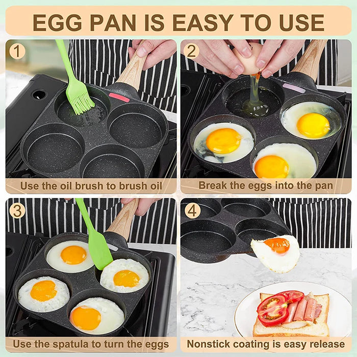 Danoz Cookware🍳🧑‍🍳 EggMate Frying Pan - perfect for cooking pancakes and eggs with its nonstick surface and 4-cup design