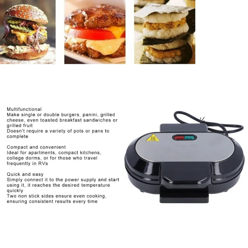 Danoz ChefSmart - 750W Electric Omelets, Steaks, Burgers Maker Compact Indoor Grill Multi-Functional Panini Maker Breakfast Sandwich Maker
