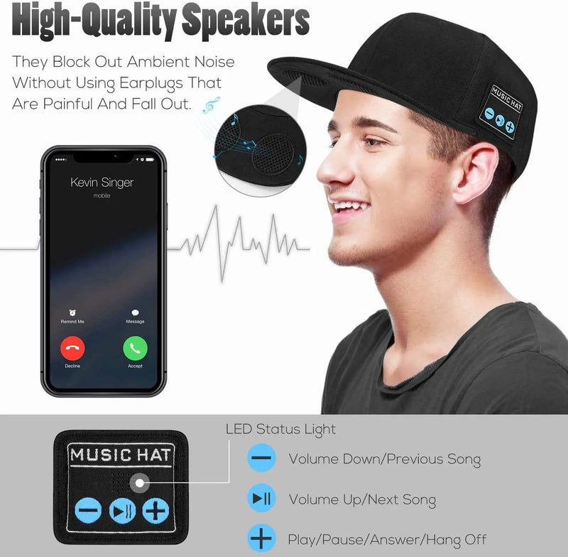 The ultimate combination of music and style with Danoz Direct - Musical Hat! This innovative Bluetooth hat doubles as a speaker and headphones