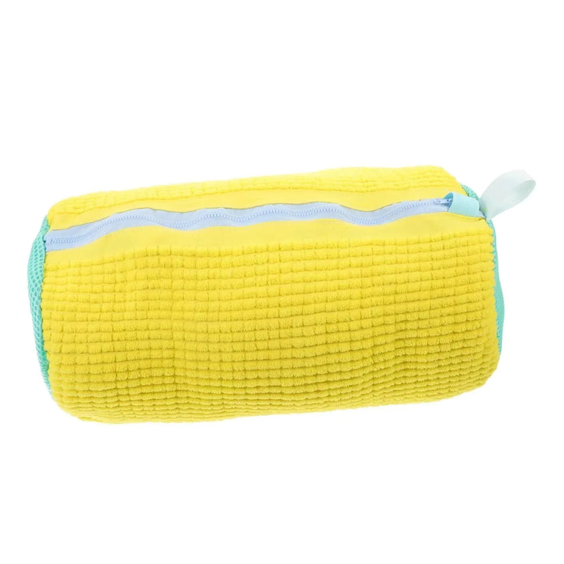 👟 Danoz CleanSmart | Padded Shoe Washing Bag | Laundry Protector | Fluffy Fibre Polyester | Machine Wash Safe | 39x19cm | Grey & Yellow | Buy 1 Get 1 More! ✨