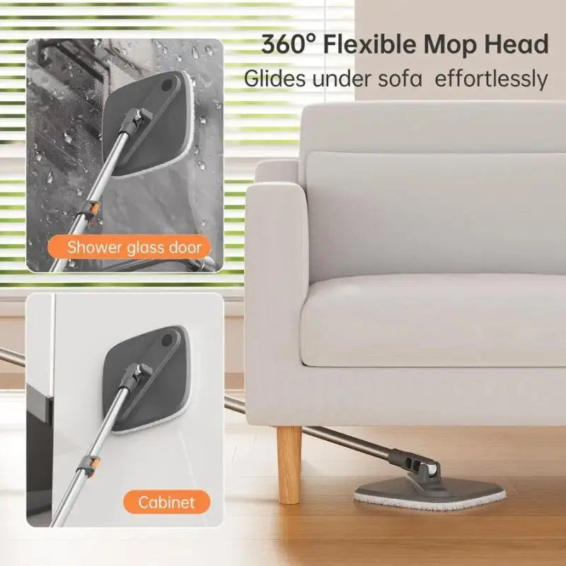 🧹 Danoz CleanSmart | SpinClean Pro 7-Piece Mop & Bucket Set | Self-Wringing | Dirty/Clean Water Separation | 2 Microfibre Pads