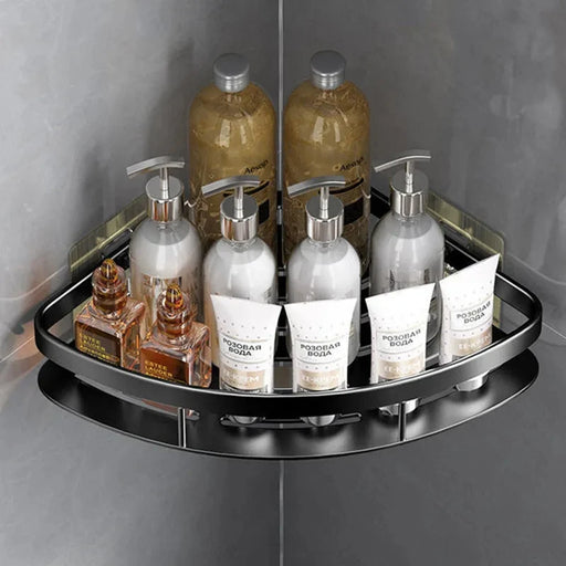 🛁This bathroom shelf provides convenient storage for shampoo, makeup, and other shower essentials without any drilling required. 🪛