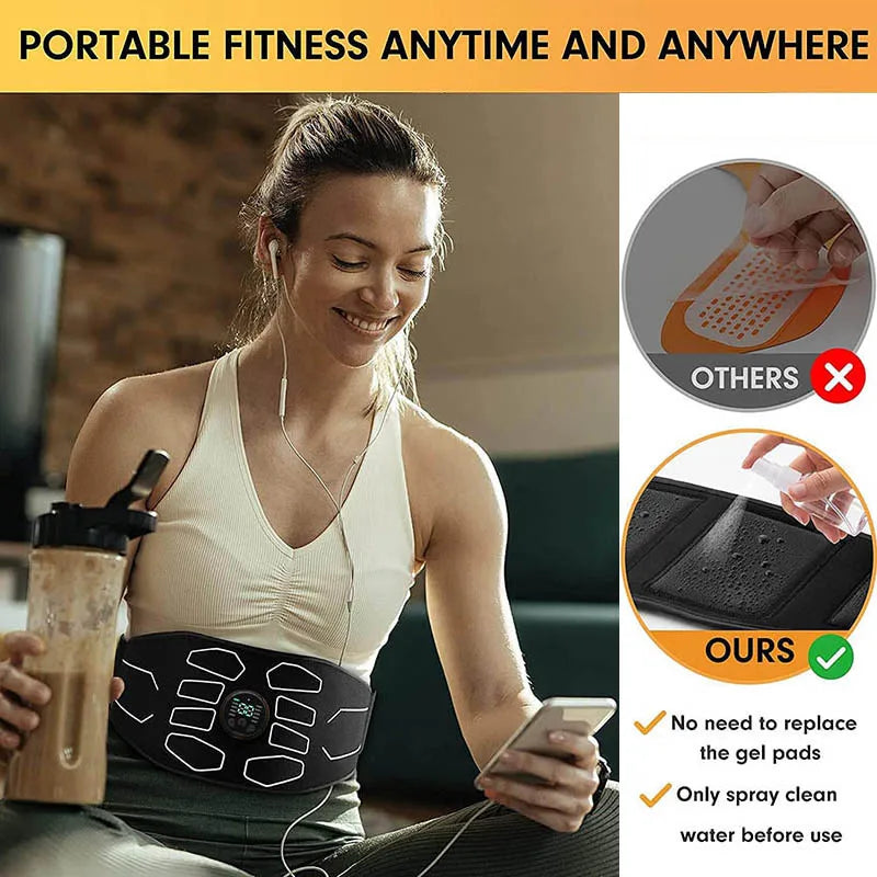 Danoz Fitness - EMS Abdominal Toning Belt Electric Muscle Stimulation Muscle Toner, Fitness Massager Waist Trainer Body Slimming Shaping