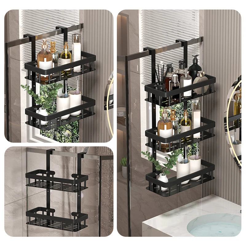 Danoz Bathrooms -  Maximize your bathroom space with this versatile shower wall-mounted storage rack. Featuring 2/3 convenient layers, it's perfect for organizing shower gels, toiletries, and bathroom essentials