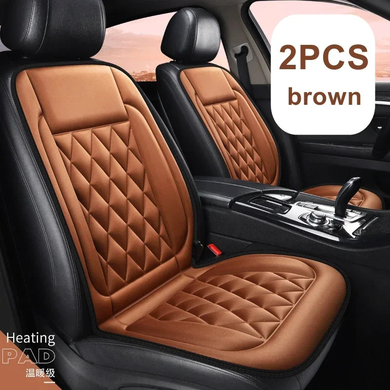 🚗 Danoz WinterSmart | Amagi 12V Heated Car Seat Cover | 30W–45W | Skin-Friendly Fabric | Anti-Slip | 30–65°C | Universal Fit | Brown, Black & Grey ❄️