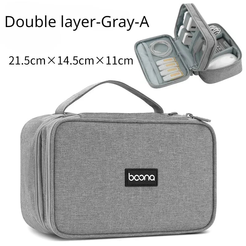 Danoz StorageSmart - Large Capacity Travel USB Gadget Cable Bag Headphone Storage Box Data Cable Storage Bag Hard Disk Charger Power Bank Organizer