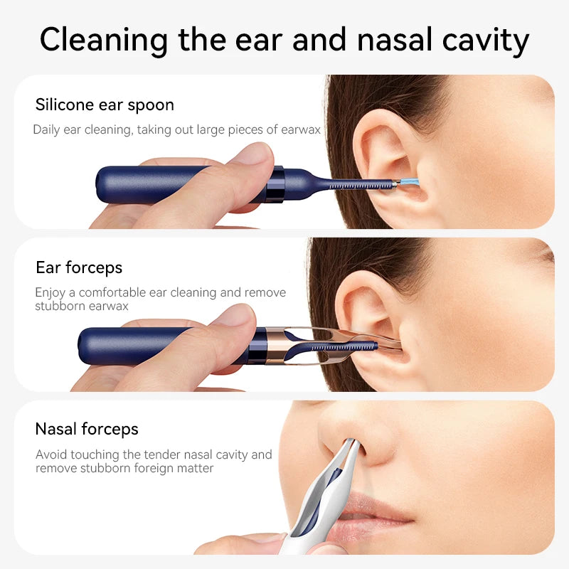Danoz EarcareSmart - Super Bundle! Upgraded Smart Visual Ear Wax Cleaner With Camera 800W HD Endoscope Multi-Functional Visual Ear Cleaning Tool Includes Storage