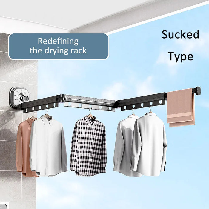 Danoz Cleaning - 1 Pc No Drilling Wall Mounted Clothes Hanger Retractable Wall Mounted Laundry Drying Rack