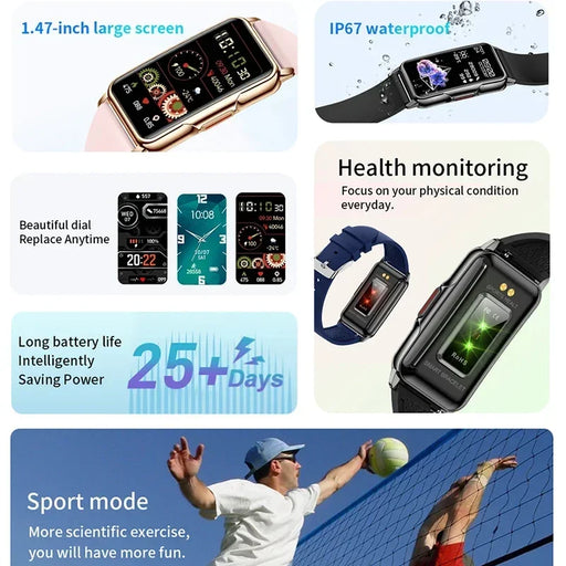 Danoz Direct - Track your fitness in style with the Danoz Direct Xiaomi Sports Smart Watch - Men Women Full Touch Fitness Tracker IP67 Waterproof