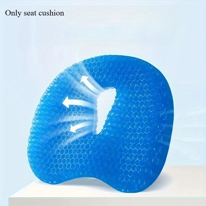 🧘 Danoz SeatSmart | Honeycomb Gel U-Shaped Seat Cushion | Cooling | Massage | Ergonomic | Latex Fill | Removable & Washable | Blue & Royal Blue ✨