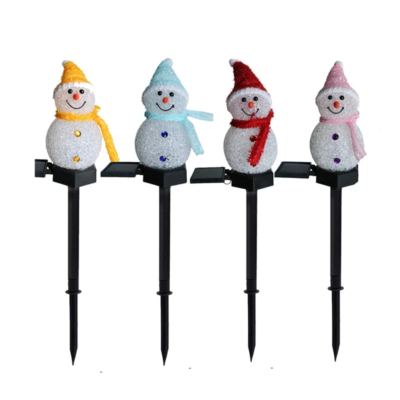 Danoz Lights - LED Snowman Solar Garden Light Outdoor Ground Stake Light Solar Powered Xmas Pathway Lights For Christmas Lawn Yard Decoration - Buy 1 Get 1 Free!