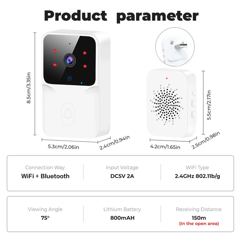 Never miss a visitor with Danoz Direct - Tuya's WiFi Video Doorbell. Enjoy HD camera, motion detection, IR alarm, and WiFi