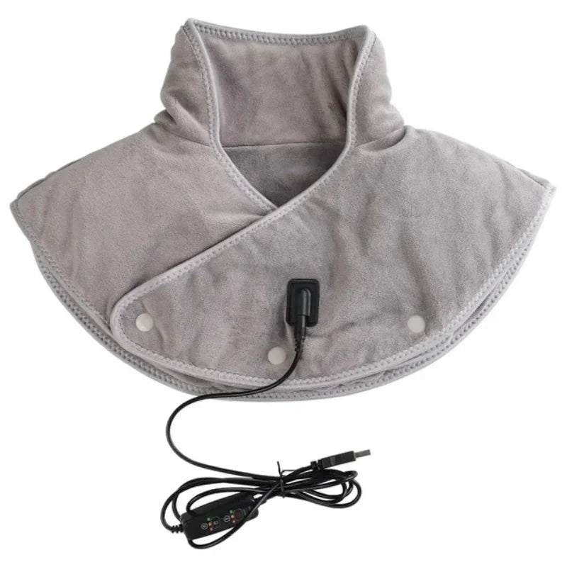 🦴 Danoz MassageSmart | Electric Heating Neck & Shoulder Pad | 3 Heat Settings | Auto-Off Timer | USB Powered | Soft Plush | Grey