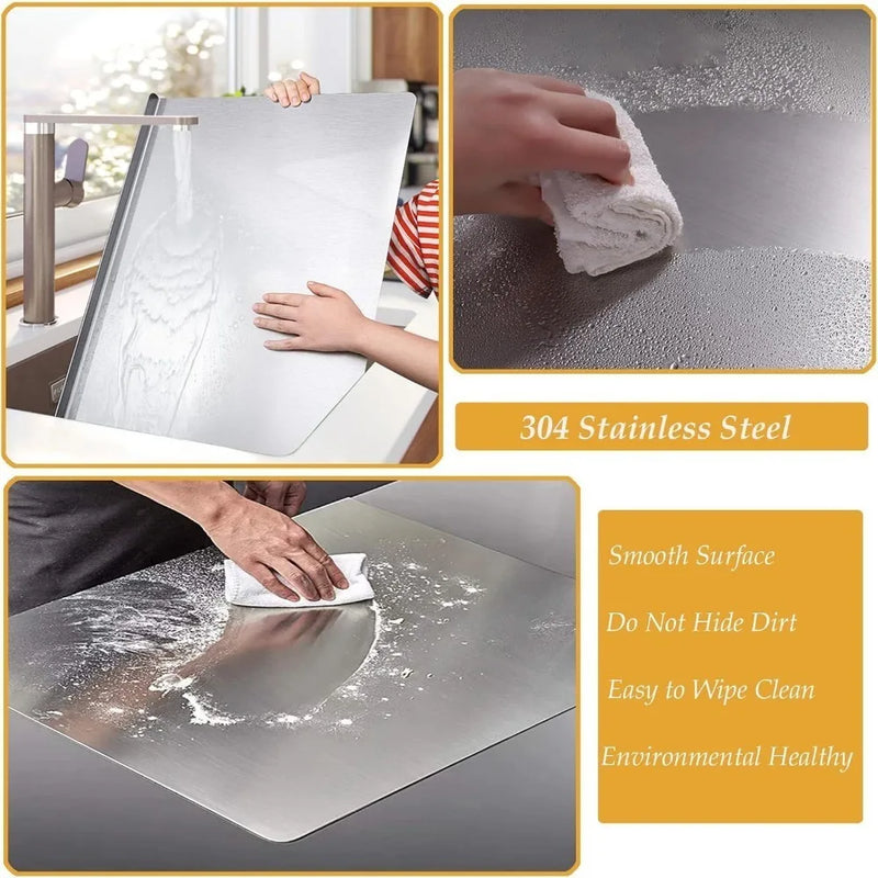 🔪 Danoz KitchenSmart | 304 Food Grade Stainless Steel Chopping Board | Non-Slip Edge | Large 40x50cm | Cutting Board for Vegetables, Pastries & More ✨