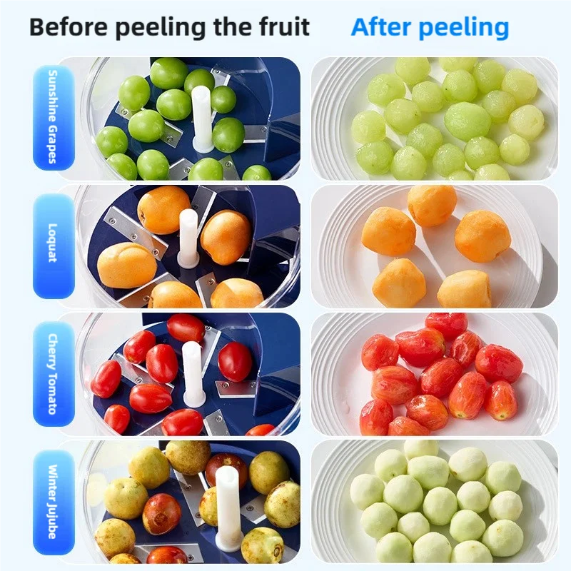 Danoz EazyPeel - USB Rechargeable, Electric Fruit and Vegetable Peeler Automatic Small Fruits and Vegies Peeling machine Smart Grape Peeler