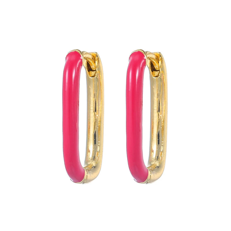 ✨ Danoz JewelrySmart | 18K Gold Plated Geometric Zircon Dangle Earrings | Cubic Zirconia | Stainless Steel | Huggie Clip | Women's Jewellery