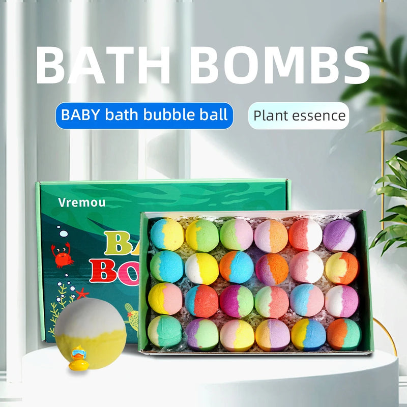 Danoz KidSmart - Bath Bombs for Kids with Surprise Inside, 24 Pack Kids Bath Bombs Gift Set, Natural Organic Kids Bubble Bath Fizzy for Girls Boy