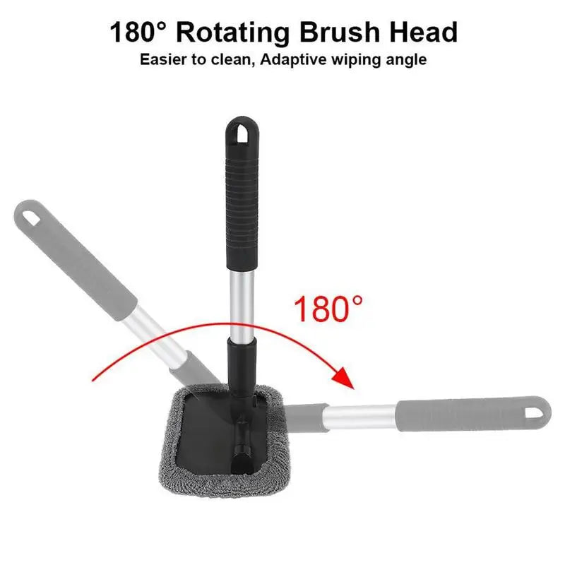 Danoz CarSmart WindshieldMagic 🚗 | Extendable Car Windshield Cleaner | 180° Rotating Head | Microfiber Pads | Interior Glass & Window Cleaning Tool