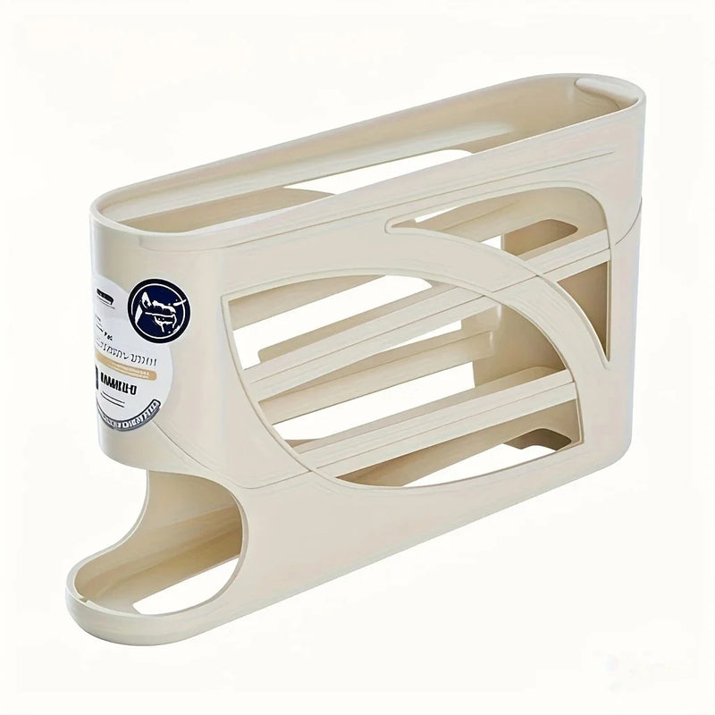 🥚 Danoz StoreSmart | 3-Tier Rolling Egg Storage Container | Holds 28–30 Eggs | Fridge Organiser Rack | Food Grade | Reusable | White or Cream