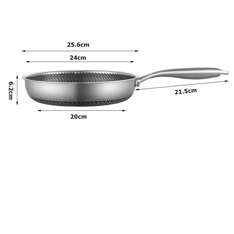 🍳 Danoz CookSmart | Honeycomb Non-Stick Frying Pan 28cm | Stainless Steel | Glass Lid | Gas & Induction Compatible | 3-Year Warranty