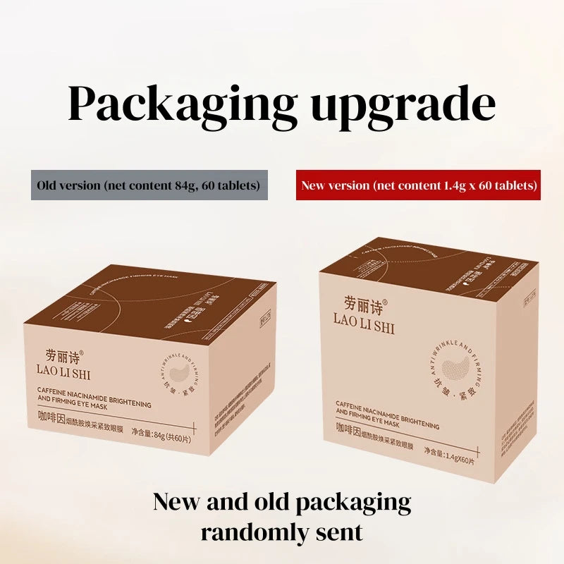 Danoz BeautySmart - Buy 1 Get 1 Free! Box of 60 Caffeine Nicotinamide Radiant Firming Eye Masks.