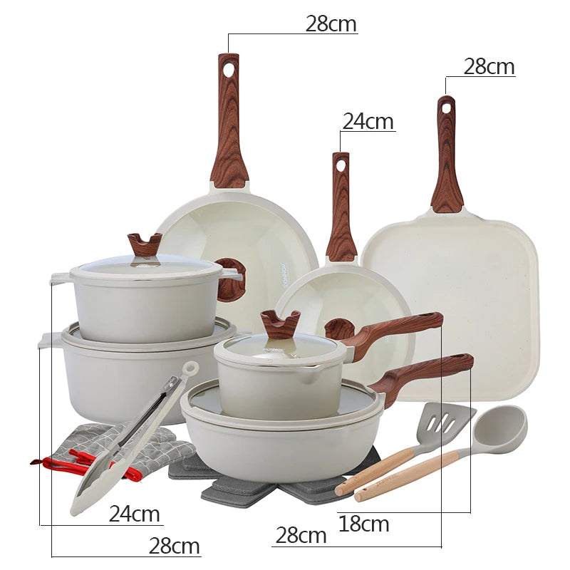 🍳 Danoz CookSmart | DONNOR 21-Piece Ceramic Nonstick Cookware Set | Pots & Pans | Utensils & Pan Protectors | Granite Finish | Eco-Friendly | Multiple Colours ✨