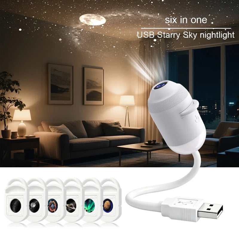 ✨ Danoz LightSmart | USB Starry Sky Galaxy Projector | Car & Home Atmosphere Light | Bedroom Night Light | Romantic Ambient Lamp | 3–24 Star Slices