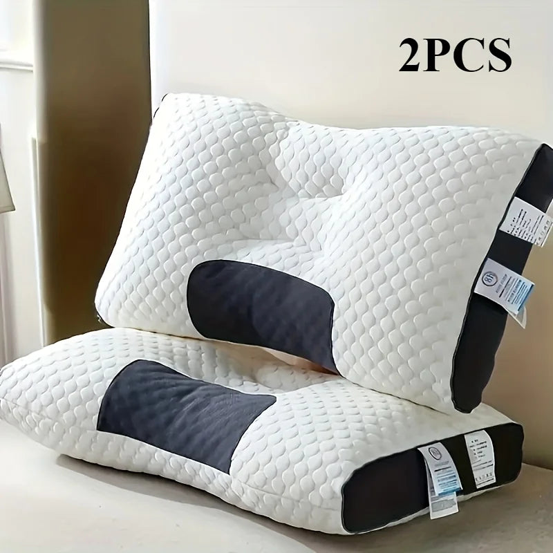 🛏️ Danoz PillowSmart | 2-Pack Massage Neck Pillows | Ergonomic Orthopedic Contour | Adjustable | Removable Zippered Cover | Machine Washable | Dark Grey ✨