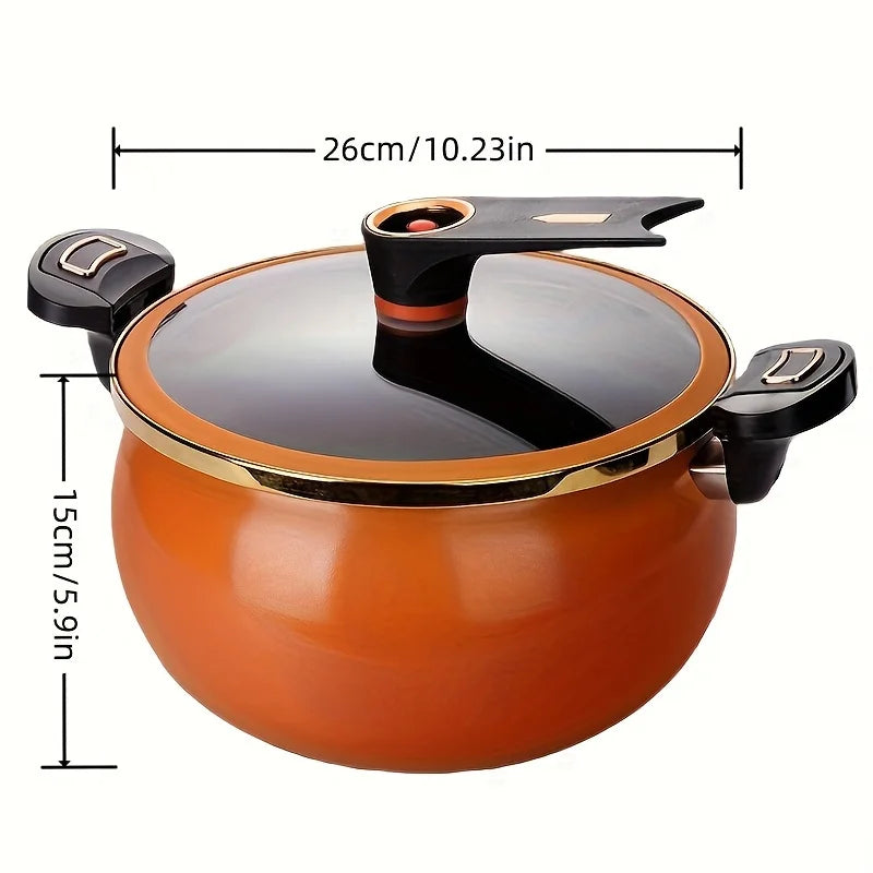 Danoz CookSmart - Fat Daddy Micro Pressure Cooker, 7L Large Capacity, 26cm, Suitable for Home Use, Multi-Functional Non-Stick Pot for Stewing and Cooking Soup, Compatible with Induction Cookers and Gas Stoves