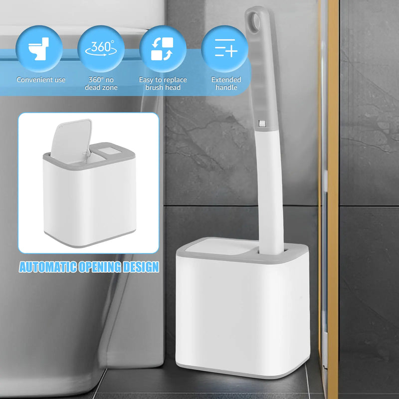 🚹 Danoz Toilet CleanSmart | Willstar Disposable Toilet Brush & Holder Set | Auto-Lid | 360° Deep Clean | Scented Heads | Wall or Floor Mount | 18–72 Heads | Free Postage!
