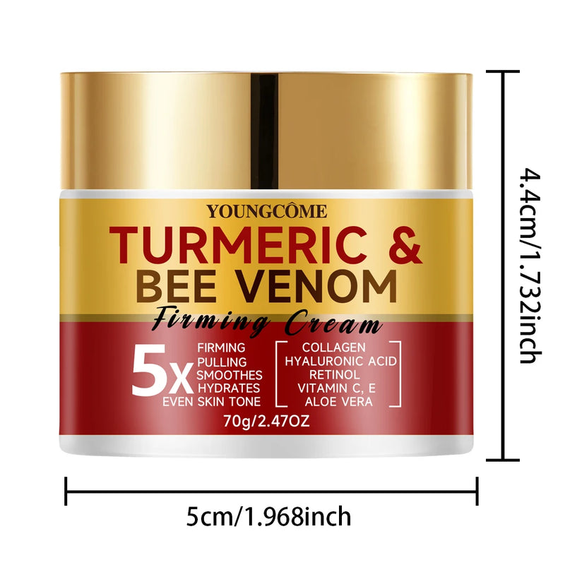 Danoz BeautySmart - YOUNGCOME Turmeric & Bee Venom Firming Cream Firms and Lifts Loose Skin, Containing Hyaluronic Acid - Buy 1 Get 1 Free!
