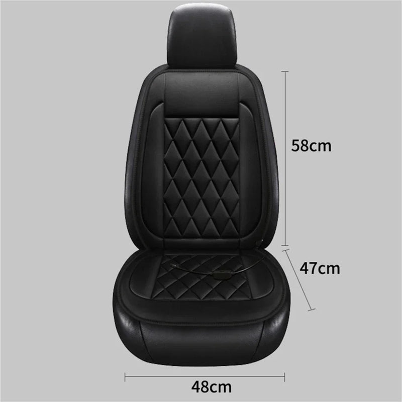 🚗 Danoz WinterSmart | Amagi 12V Heated Car Seat Cover | 30W–45W | Skin-Friendly Fabric | Anti-Slip | 30–65°C | Universal Fit | Brown, Black & Grey ❄️