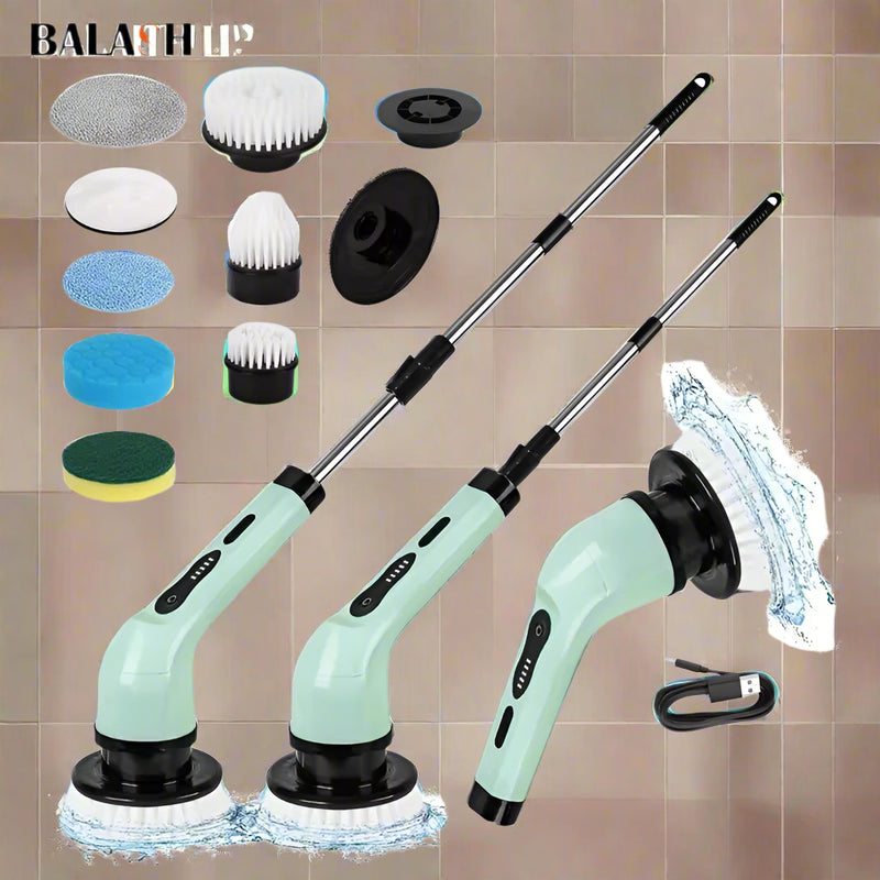 Make cleaning a breeze with Danoz 9-in-1 Wireless Electric Cleaning Brush! USB-rechargeable tool spins through grime in your kitchen, bathroom, and beyond
