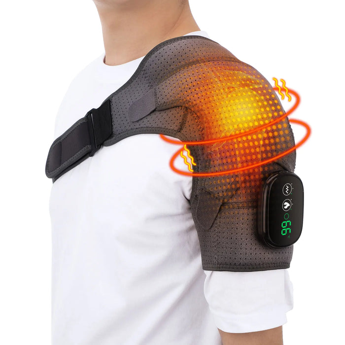 Danoz Health 🧑‍⚕️ Electric Heating Shoulder Massager Vibration Massage Shoulder Brace Support Belt Arthritis Pain Relief Physiotherapy Belt