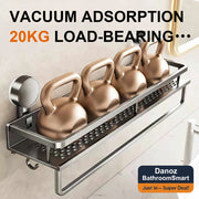 Kettlebell set on a vacuum adsorption rack with text indicating load-bearing capacity.