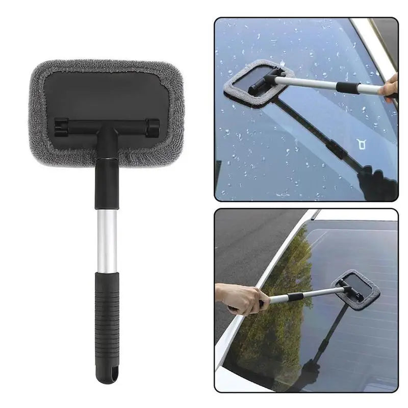 Danoz CarSmart WindshieldMagic 🚗 | Extendable Car Windshield Cleaner | 180° Rotating Head | Microfiber Pads | Interior Glass & Window Cleaning Tool