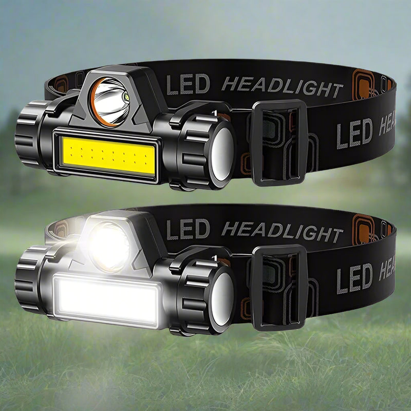 Danoz Outdoors - Rechargeable COB LED USB Headlamp Strong Magnetic Powerful Headlight Super Bright Waterproof Head Torch For Outdoor Fishing - Buy 1 Get 1 Free