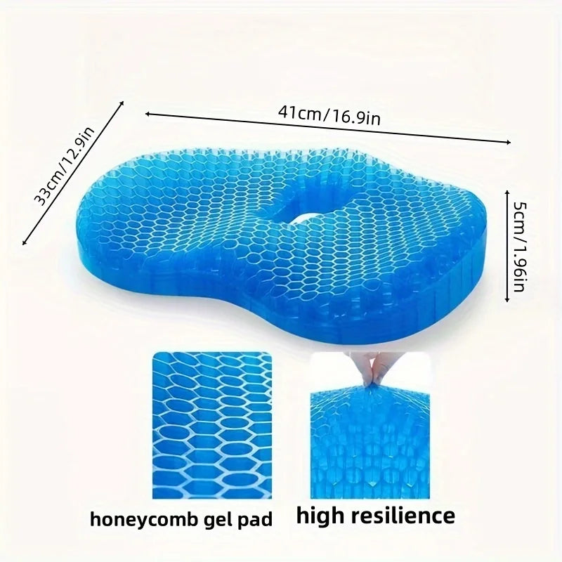🧘 Danoz SeatSmart | Honeycomb Gel U-Shaped Seat Cushion | Cooling | Massage | Ergonomic | Latex Fill | Removable & Washable | Blue & Royal Blue ✨