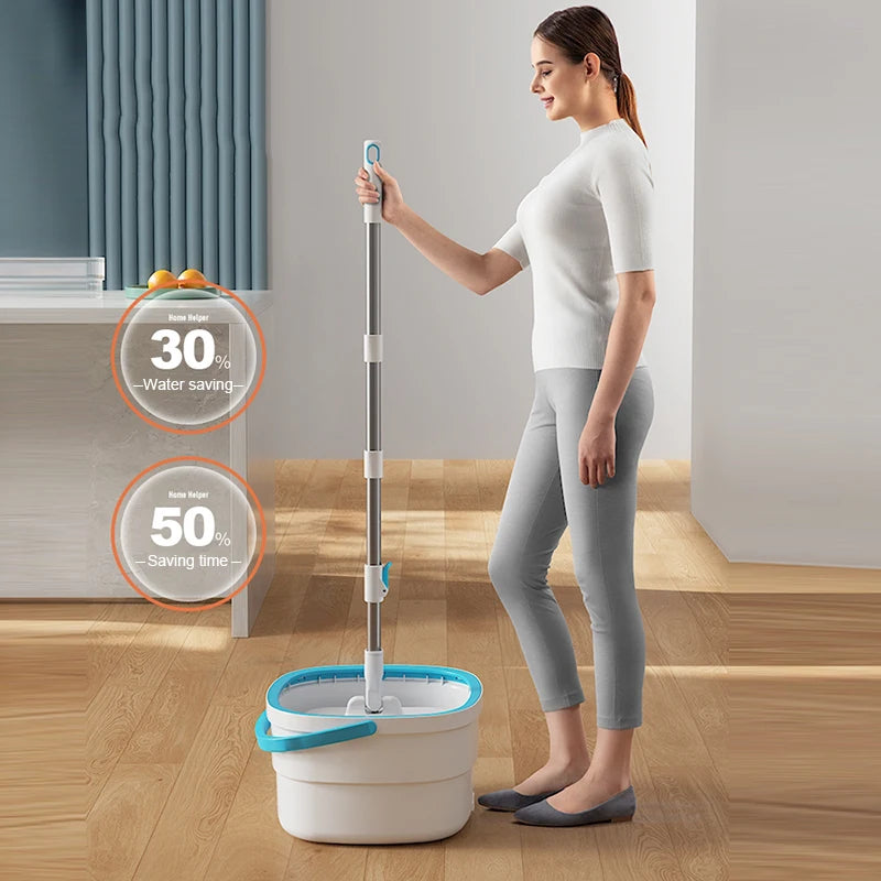 🧹 Danoz CleanSmart | SpinClean Self-Cleaning Mop & Bucket Set | 360° Spin | Hands-Free Wringing | Dirty water Separation | Telescopic Handle