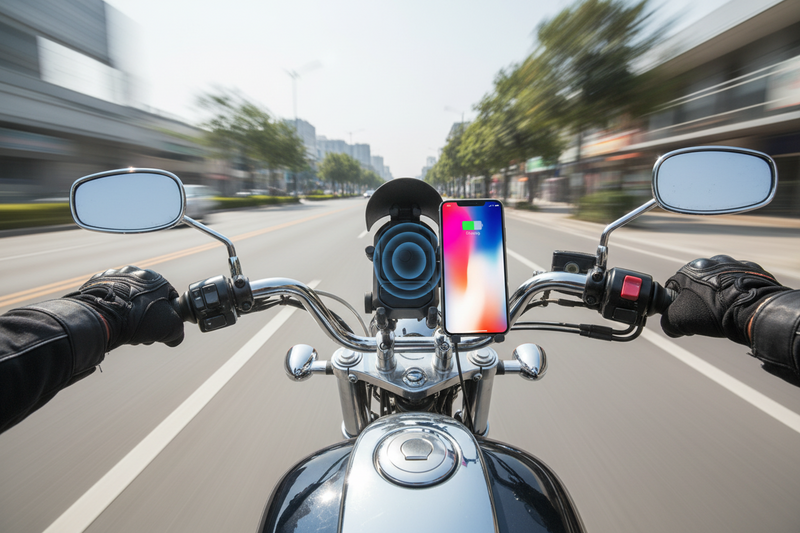 Danoz Smart - 15W Motorcycle Wireless Charging Phone Holder Phone Cradle Charger GPS Moto Support Cellphone Handlebar Mount for 4-7 inch Phone