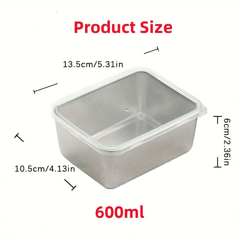 Rectangular plastic container with dimensions and capacity labeled on a white background