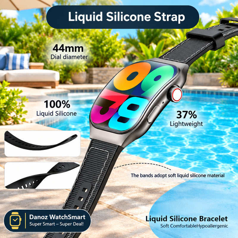 ⌚ Danoz WatchSmart | LAXASFIT H7 Smartwatch | 2.01” HD Curved Screen | Bluetooth Calling | Heart Rate & Health Monitor | Wireless Charging | Men & Women ✨